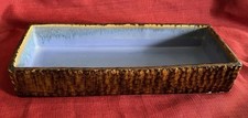 Bonzai Planter Ikebana Pot Brown Blue Glaze Succulant Tray Planter Vintage picture