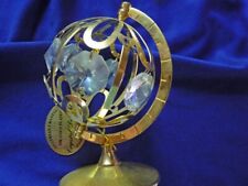 AUSTRIAN CRYSTAL WORLD GLOBE (6 CRYSTALS) 24K GOLD PLATED GLOBE BY MASCOT INC. picture