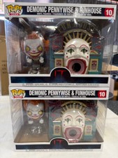 Funko Pop Town IT DEMONIC PENNYWISE & FUNHOUSE Vinyl Figurine Set Lot of 2 picture