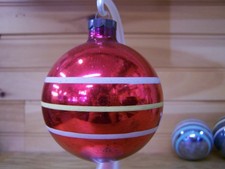 Vintage Glass Christmas Tree Ornament USofA Large 3.5