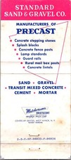 Standard Sand & Gravel Co Manufacturers Precast Vintage Matchbook Cover TMM16-7 picture