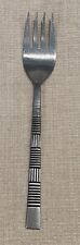 Vintage OXH42 Oxford Hall Stainless Meat Fork MCM Mid Century Lines Black Emboss picture