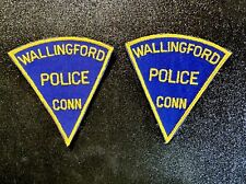 Wallingford Connecticut CT Police Dept Shoulder Patch X2 1970's Issue ~ Vintage picture