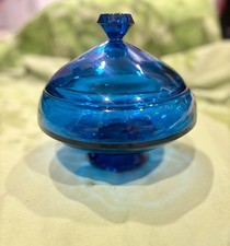 Viking Epic Flying Saucer RARE Covered Candy Dish Bluenique HTF mod scarce MCM picture