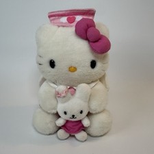 HTF Vintage 2002 Hello Kitty Nurse Doll Angel Pink Plushie Sanrio Throwback 1976 picture