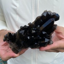 1.1lb Natural Smoky Black Quartz Crystal Cluster Raw Mineral Specimen healing picture