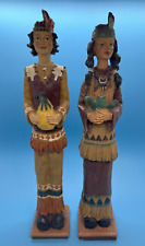 Native American Indian Couple Resin Thanksgiving Harvest Figurines 12