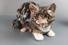 Winstanley Ceramic Tabby Cat Glass Eyes Signed Lying Large Size 5 29cm picture