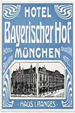 🏨 Hotel Bayerischer Hof München Poster - 1900s Vintage Ad 24x36” - Rare picture