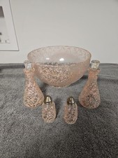 Vintage Hazel Atlas Pink Spaghetti Salad Set picture