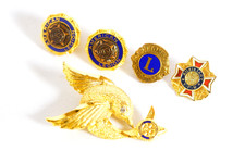 Vintage Fraternal Organizations Club Lapel Pins LIONS American Legion VFW Rotary picture