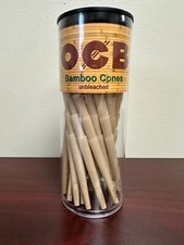 OCB BAMBOO Unbleached MINI Cone 100 Pack Cones w/Free Tube picture