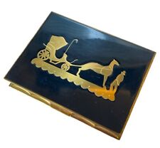 Vintage Volupte Compact Mirror Vanity Horse Carriage Coach Makeup picture