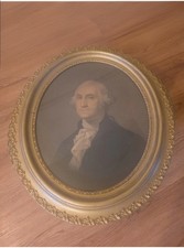 George and Martha Washington 1864 chromolithograph 11×9 picture
