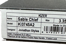 Kizer Cutlery Sable Chief Titanium & Purple Carbon Fiber Folding Knife 3745A2 picture