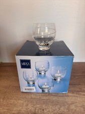 Mikasa Crystal Votive Candle Holders Set 4 Etched Glass Slovakia NIB LS220-810 picture