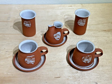Vintage Terra Cotta Japanese Tea Set with White Highlights | Makers Mark Present picture