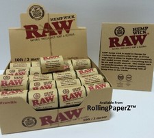 ONE ROLL 10 FEET/ 3 METER of RAW Rolling Papers HEMP WICK Natural Hemp & Beeswax picture