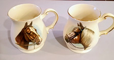 2 Vintage Sadler England Ceramic Horse Mugs Tankards Equestrian Ranch 5