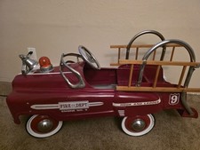 Vintage Fire Truck Peddle Car New Condition All Equipment picture