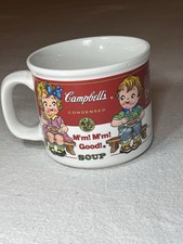 Vintage 1993 Campbell’s Soup Mug Westwood Ceramic Kids On Bench M’m M’m Good Cup picture