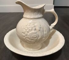 McCOY 7516 SPECKLED PITCHER BOWL BASIN THANKSGIVING TURKEY  USA POTTERY picture