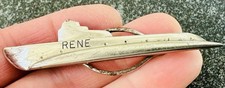 Vintage WWII Submarine RENE Tie Clip Bar Tiebar Tieclip Military US Navy WW2 USA picture