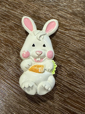 AVON FRAGRANCE GLACE EASTER FUNNY BUNNY RABBIT PLASTIC PIN VINTAGE 1973 picture