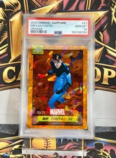 2024 Topps Chrome Marvel Sapphire Mr Fantastic #21 Orange /25 PSA 10 GEM MINT picture