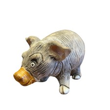 Casals of Peru Pig Figurine Hand Made Clay Artist Signed 4.5” Pig Statue picture