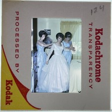 35mm Slide Vtg 1960s Pretty Bride and Bridesmaids picture