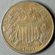 1870 Two Cent Piece, PROOF, *Incredibly Scarce* Flashy Choice GEM PR++ picture