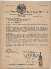 1958 Bacardi Letter Signed José Bosch to Emilio Roig Havana Historian Bat Logo picture