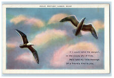 c1920s Two Gulls Flying, Short Poem, Boothbay Harbor Maine ME Postcard picture