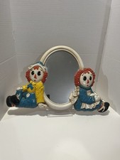 VTG 1977 Bobbs-Merrill Company “Raggedy Ann and Andy” Molded Plastic Wall Mirror picture