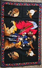 Vintage David Mann Motorcycle Grim Reaper Tapestry Skulls & Eagles Wall Hanging picture