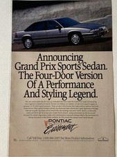 1989 Pontiac Grand Prix Sports Sedan Print Ad Announcing picture