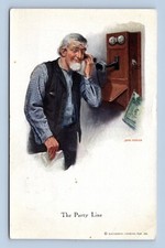 Artist Signed John Morton Party Line Candlestick Telephone 1918 DB Postcard O2 picture
