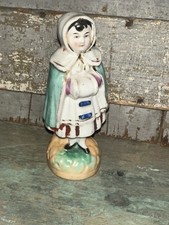 Antique Staffordshire Style Porcelain Girl Fairing Statue picture