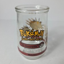 Vintage 1999 Pokemon Welchs Jelly Jar 52 Meowth Glass Scene 4 Collectible picture