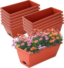 Window Box Planter,12Pack Plastic Vegetable Flower Planters Boxes picture