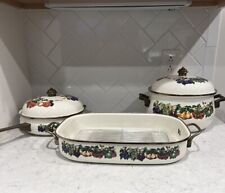 Tabletops Unlimited Garden Pan Set 3 Piece Set Vintage Cookware Fruit picture