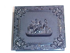 Antique Gutta Percha Picture  Frame Ebossed Piano Payer picture