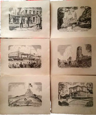 Vtg San Francisco California 6 Engravings Cable Car Fishermans Warf Other Scenes picture