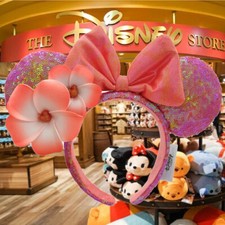 NEW Orange Plumeria Exclusive Aulani Hawaii Disney- Parks Minnie Ears Headband picture