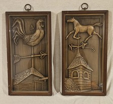 VTG Turner MFG. Chicago County Panel Wall Accessories Horse Rooster MCM Decor picture