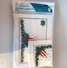 VINTAGE CHRISTMAS HOLIDAY PAPER PLACEMATS & MATCHING NAPKINS SETTING FOR 15 {p} picture