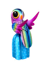 Oaxacan Wood Carving Victoria Blas Owl Cactus Oaxaca Mexican Folk Art Alebrije picture