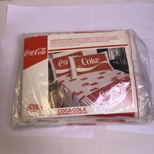 Coke Coca Cola Twin Flat /Fitted Sheets Red Stripes Coke picture
