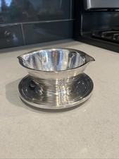 Vintage International Concord Silverplate Gravy Boat Bowl W/Attached Underplate picture